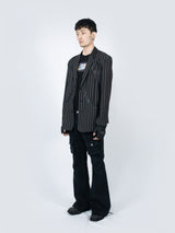 Curved Cargo Flare Pants (Black)