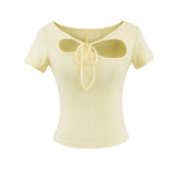 Liora Ribbon Cutout Tee