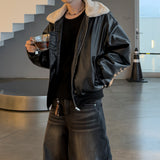 Sker leather aviator mustang jumper