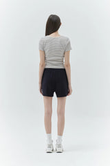 KIRSH PLAIN SLIM FIT STRIPE T-SHIRT - DARK BLUE