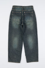 Faded relaxed embo denim pants 