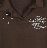 Lasso Eyelet Lettering Collar Tee