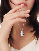 26SS★ [Premium Plating] Champagne Full Moon AB(W) Big Bowl Long Necklace