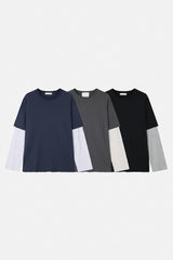 ワッフルダメージレイヤード長袖Tシャツ