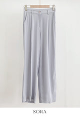 Light Cool Pintuck Wide Slacks