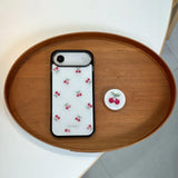 [MADE][Glass Bumper Case] Cherry Embroidered Knit Case