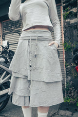 Star flayered midi skirt (Gray)