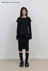 Halter Strap Long Sleeve / Black