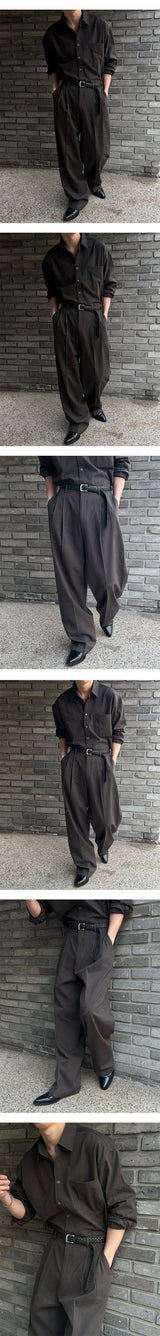 [SET UP가능] Basic cotton pocket shirts(6color)
