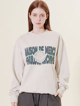 NISEX Bear Friends Big Logo レギュラーフィットスウェットシャツ オートミール (FCF1TS325M)