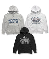1976 Vintage Crack Twoway Hoodie Zip-Up_Black