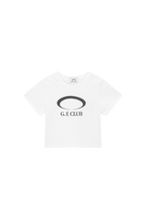 G.E CLUB クロップドTシャツ [ホワイト / ブラック]