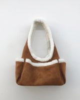 Suede Trimmed Baguette Bag (3 colors)