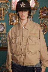 POCKET ARGYLE SHORT JACKET / BEIGE