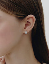 26SS★ Essence Silver Tria Pave Earrings