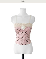 [♡MADE♡] coco :: flower dot frill top