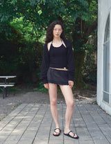 サマーブークレニットホルタートップス_ブラック