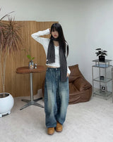 Bedden washed dart denim pants