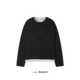 [Unisex] クロップレイヤードラウンドニット(3color)