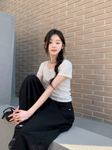 BY Dot Slim Crop Short Sleeve T-shirt (3color)