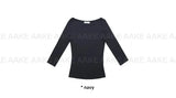 TENCEL BOAT-NECK SLIM TEE