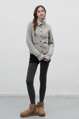【即日発送】vintage stitch high-neck collar cardigan