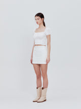 コルセットクロップブラウス (white)