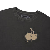 MELTING CHERRY PIGMENT WASHING T-SHIRT - CHARCOAL