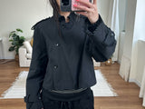 bronze short trench coat