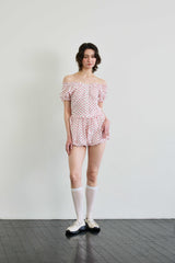 MINI HEART TWO WAY BLOUSE / WHITE