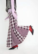 vintage check skirt red ver.
