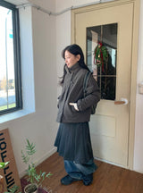 Qumi High Neck Wool Padding Jumper