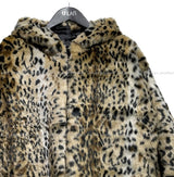 Blurry pattern hooded fur jumper