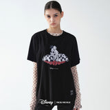 DISNEY ROSE CRUELLA PRINTING TOP_BLACK