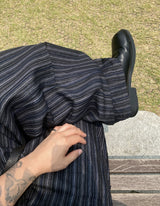 No.1300 N stripe denim wide PT