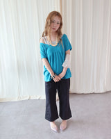 EMBOSSED OFF-SHOULDER TEE