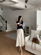 Voile Flare Satin Skirt / 6 Colors