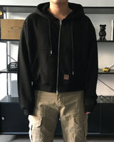 DP Work Patch Crop Hooded Zip-Up (2C)