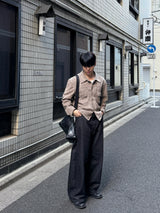 Node raw fabric curve denim pants