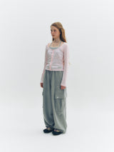 Cargo Button Pants (Grey)
