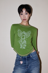 エンジェルブレッシングTシャツ_グリーン