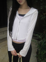 Bato See-through Feminine Hood Zip-Up