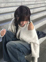 Thyssen ウォッシングデニムワイドパンツ