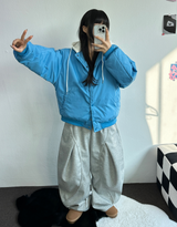 キディリング ポイント フロントプリーツ バルーンパンツ💙🩶🖤 - 3カラー