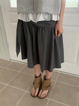 Dunkey Shirring Wrap Midi Skirt