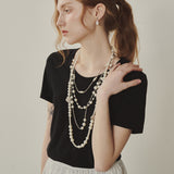 Rose Layered Pearl Necklace