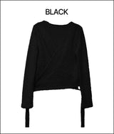 Pomel wrap knit cardigan