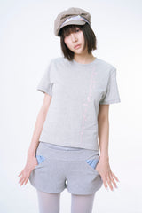 ドントビーブルーグリッターTシャツ (MELANGE GREY)
