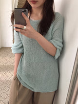 Nobel Loose Fit Boat Neck Net Knit (5c)