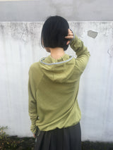 highneck loose waffle hood